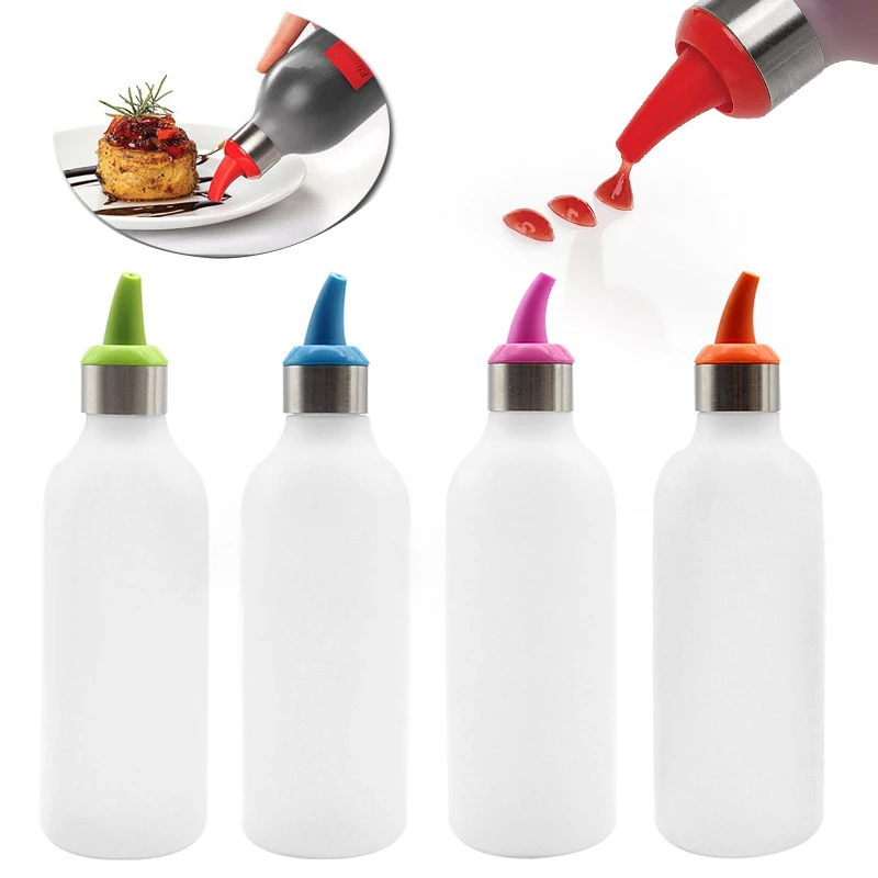 450ml Silicone Squeeze Bottle Condiment Dispenser For Sauce Vinegar Oil