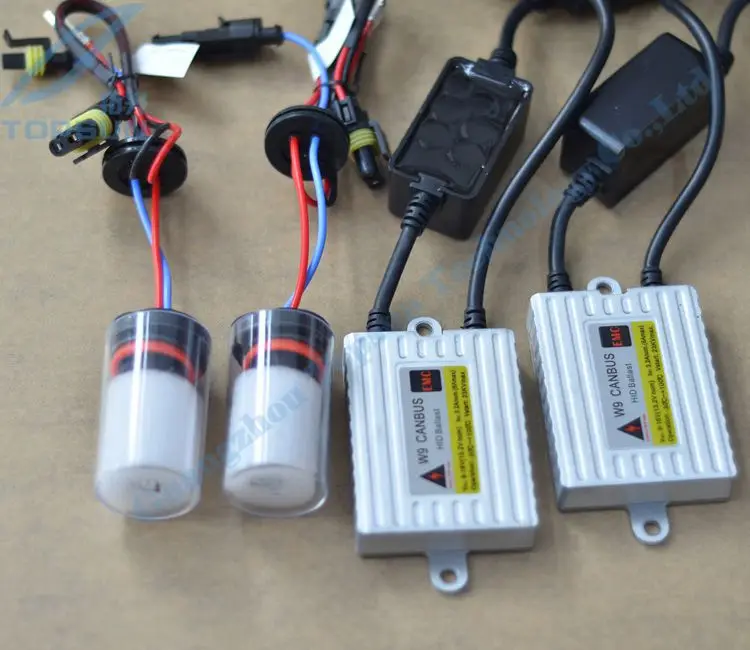 

GZTOPHID GZTOPHID 35W HID CANBUS Ballast W9 and Cnlight Straight Bulb H1 H3 H16 Gold light Car Headlight Kit