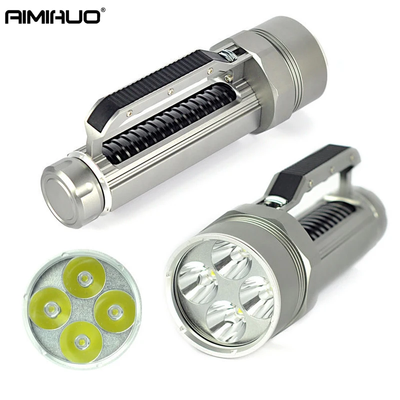 

AIMIHUO Professional LED diving flashlight 4 L2 light 26650 rechargeable Underwater flashlight waterproof LED Torch Lamp 500m