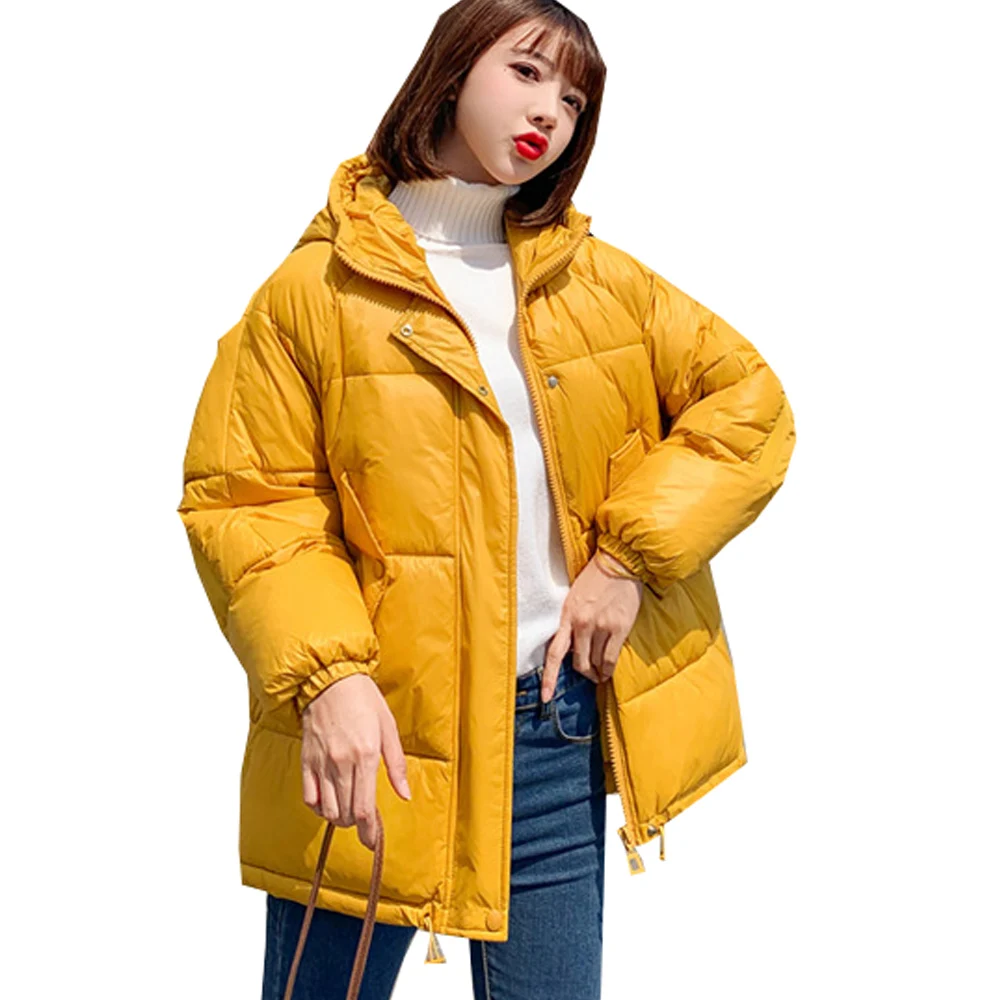 

Winter Jacket Long Cotton Padded Parkas Down Thickened Clothes Women Short Style Loose Outerwear 1810