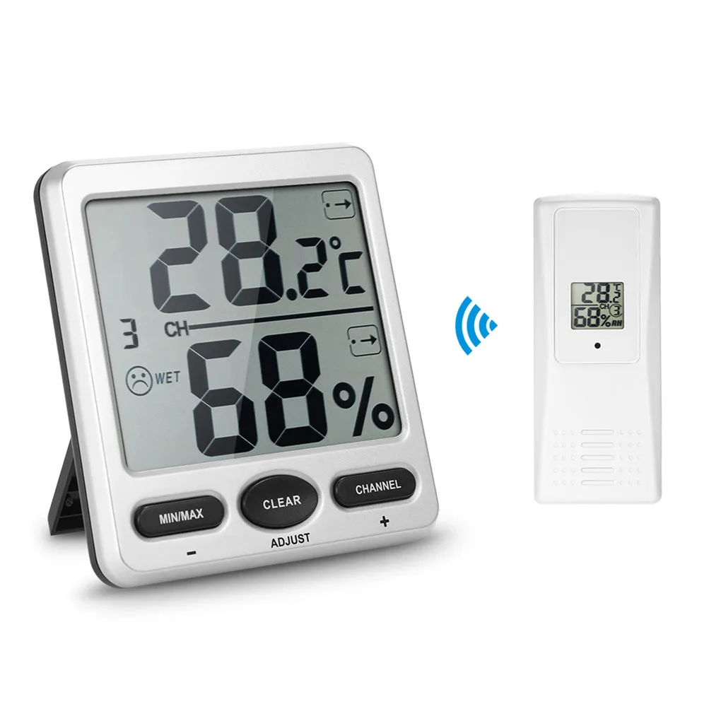 

1 to 1 Wireless Digital Thermo-Hygrometer Console Receiver Remote Sensor Emitter Thermometer Humidometer Drying Rooms