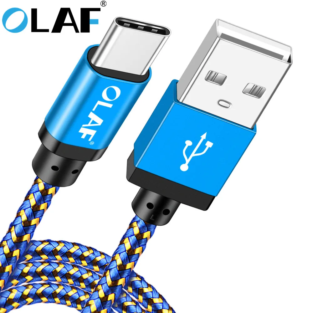 أولاف USB نوع C كابل لسامسونج S9 S8 S10Fast تهمة نوع-C الهاتف المحمول شحن سلك USB C كابل ل Xiaomi mi9 Redmi ملاحظة 7