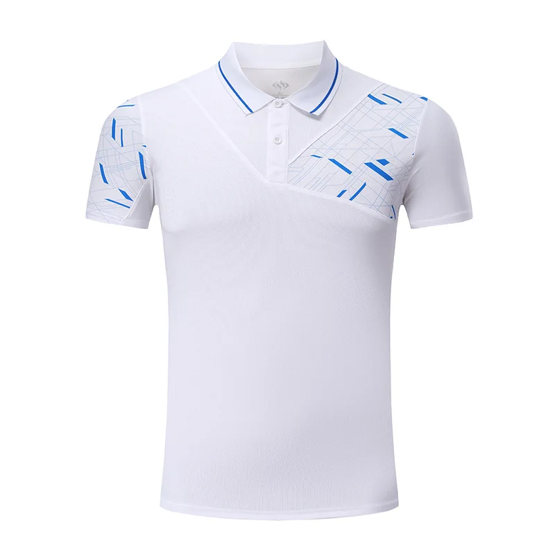 Новая мужская одежда из полиэстера, рубашки для бадминтона, рубашки для настольного тенниса, футболки для пинг-понга, спортивная одежда, M-3xl - Цвет: white