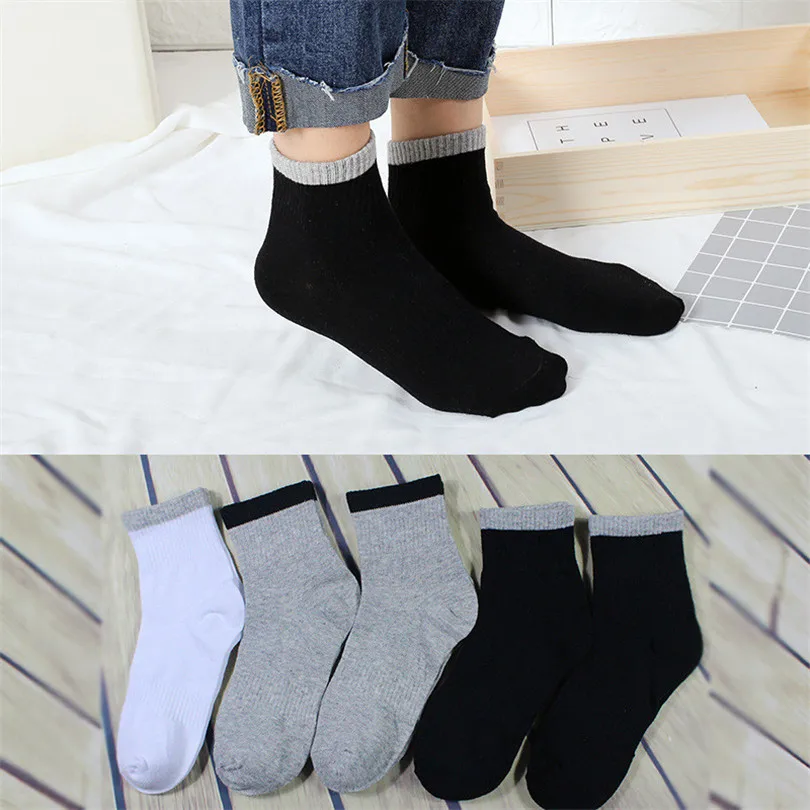 1 Pair Sock Adult Men Spring Summer Solid Color Brief Non Elastic 100% Pure Cotton Socks Comfort Soft Grip Diabetic Socks #4F03 (1)