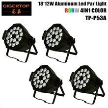 TIPTOP Американский DJ Pro par 4xlot RGBW Led PAR 54 банки DMX Управление 4/8 каналов 18 шт. 12 Вт 4 цвета светодиодный подвесной светильник черного Цвет 110 V-240 V