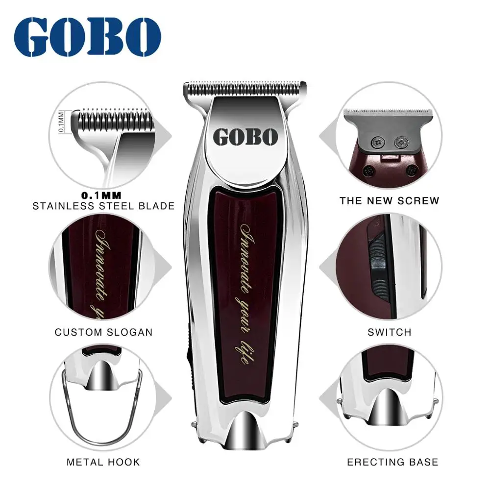 GOBO Горячая 0,1 мм профессиональная машинка для стрижки волос резак перезаряжаемая машинка для стрижки волос ножницы для парикмахеров триммер для волос