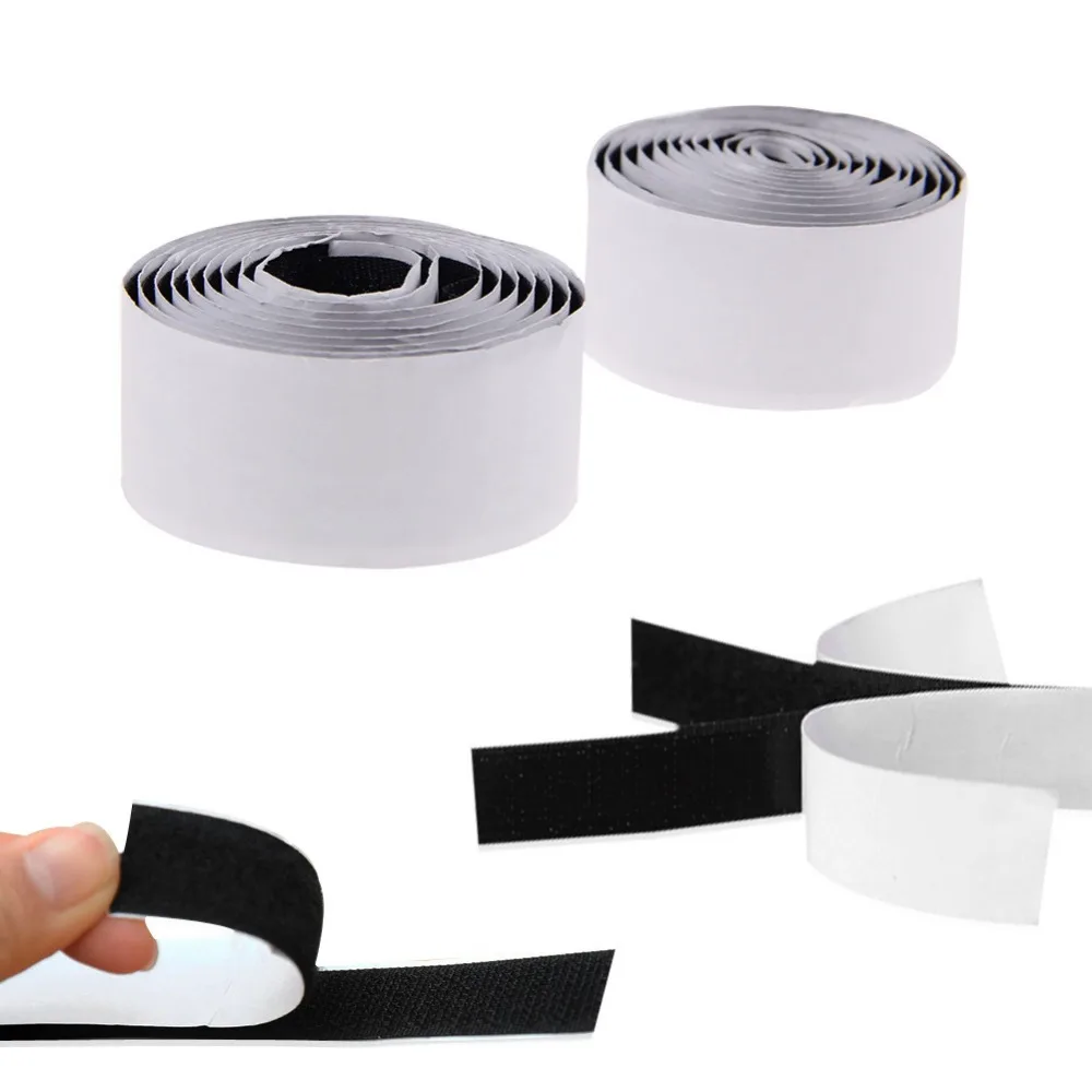 1 Roll Single Sided Strong Self Adhesive Hook Loop Tape Fastener Sticky