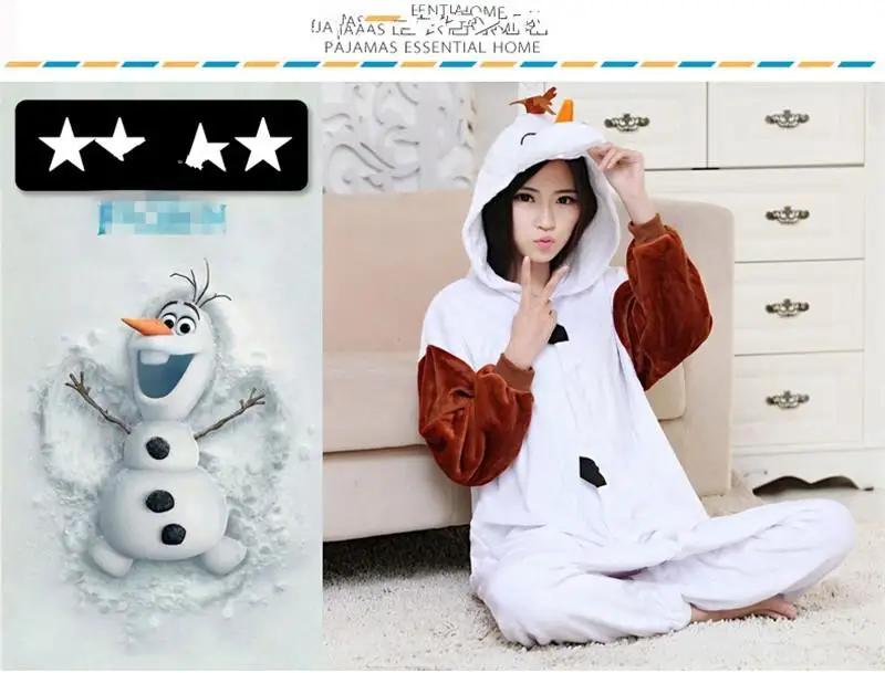 Olaf Snowbaby/костюм для Хэллоуина для женщин и мужчин, вечерние, косплей, снеговик Олаф, комбинезон-Пижама, пижама с рисунком Эльзы и Анны, пижама с животными