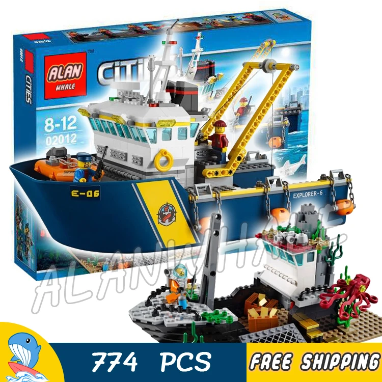

774pcs City Deep Sea Ocean Explorers Ship Exploration Vessel 02012 Model Building Block Children Toy Bricks Compatible With Lego