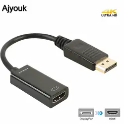 1 шт. DP к HDMI Дисплей порт кабель с адаптером мужчин и женщин HDMI конвертер адаптер для проектор дисплей ноутбука ТВ 4 K * 2 K черный
