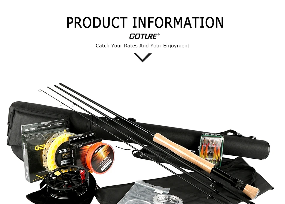 Goture Fly удилище Combo 2,7 м Bluewater Fly Rod, ЧПУ-Обработанная алюминиевая катушка для мух 5/6 7/8, основная/опорная линия сухие/влажные мухи