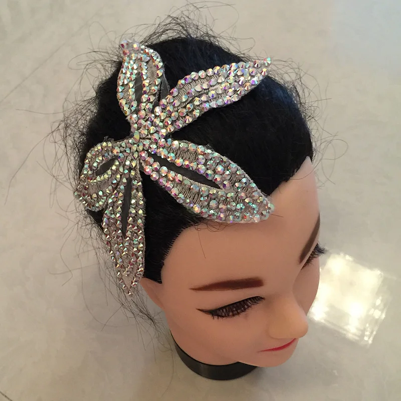 

Latin dance headpiece performance competition new rhinestones headwear