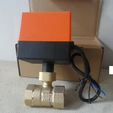 Dn20(G 3/") AC220V Электрический привод Моторный контроллер латунь мяч Клапан/три провода два Control 2 Way Латунь моторизованный Клапан