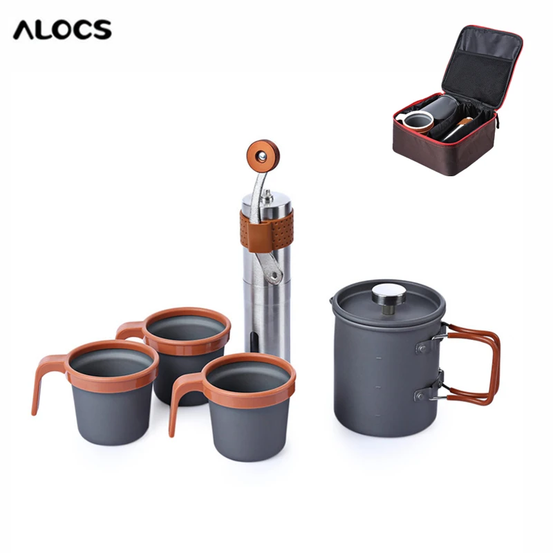 

ALOCS CW - K10 Hand Manual Coffee Bean Mill Grinder Outdoor Home French Press Pot Kit Outdoor Stove