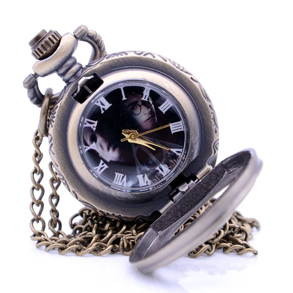 

Harry Potter and the Deathly Hallows Character Mens Quartz Pocket Watch Analog Pendant Necklace Kids Gift relogio de bolso