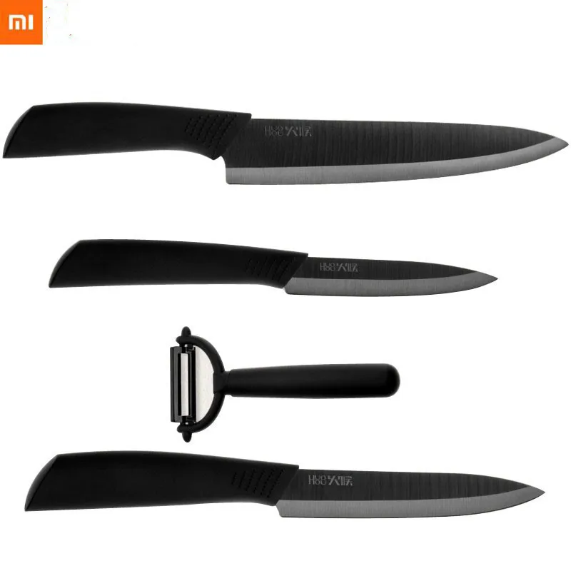 Нано-Керамика Ножи Xiaomi Mijia HuoHou Кухня, комплект из 4 предметов одежды: нано-Керамика Ножи на возраст 4, 6, 8 дюймов печи тоньше окружающую среду D5