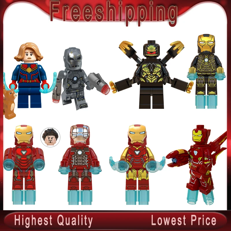 

Legoed Captain Marvel Avengers 4 Super Heroes Captain America Black Widow Building Blocks Toys MK50 Children Gift WM6055