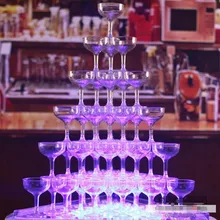 Башня из чашек Свадебные украшения для вечеринки пластик бокалы для шампанского Winechampagne Кубок башня Свадебная вечеринка питания