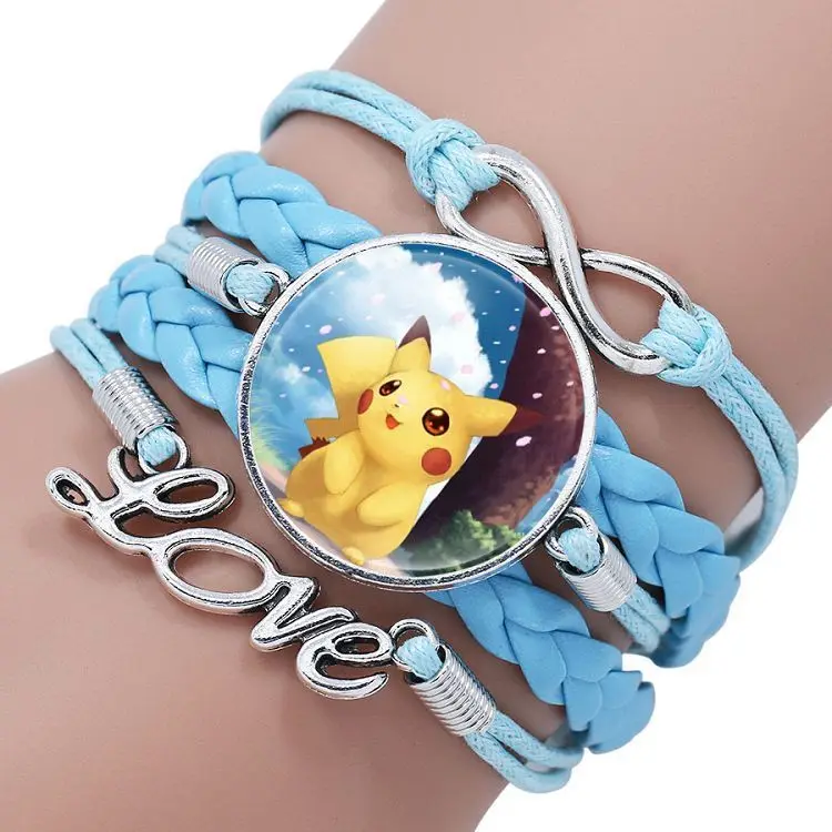 

New detective pikachu multi layer bracelets drop shipping pokemon pokeball braclets Accessories gifts for pokemon fans