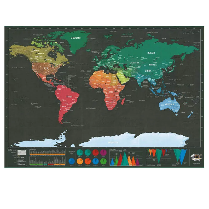Mini black Scratch Scratch Map travel small black version