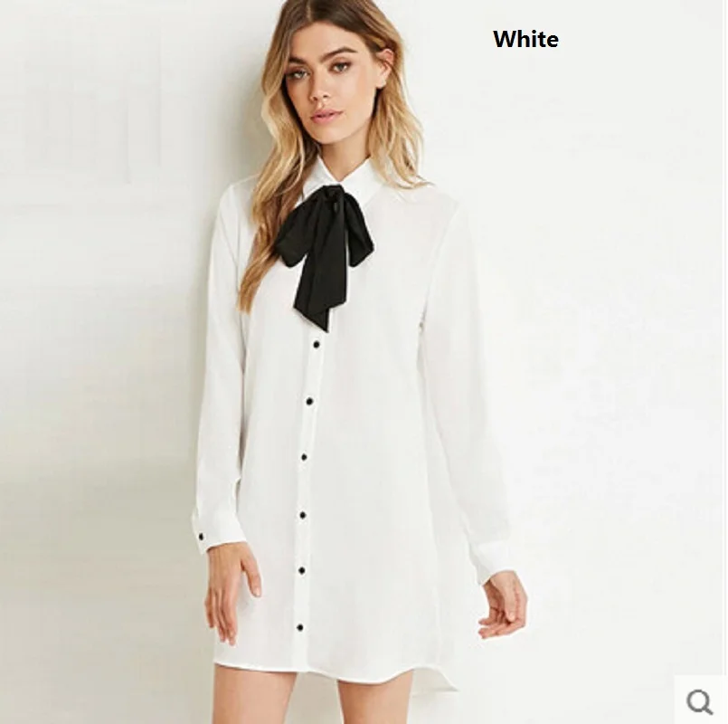 womens dress shirt with bow tie