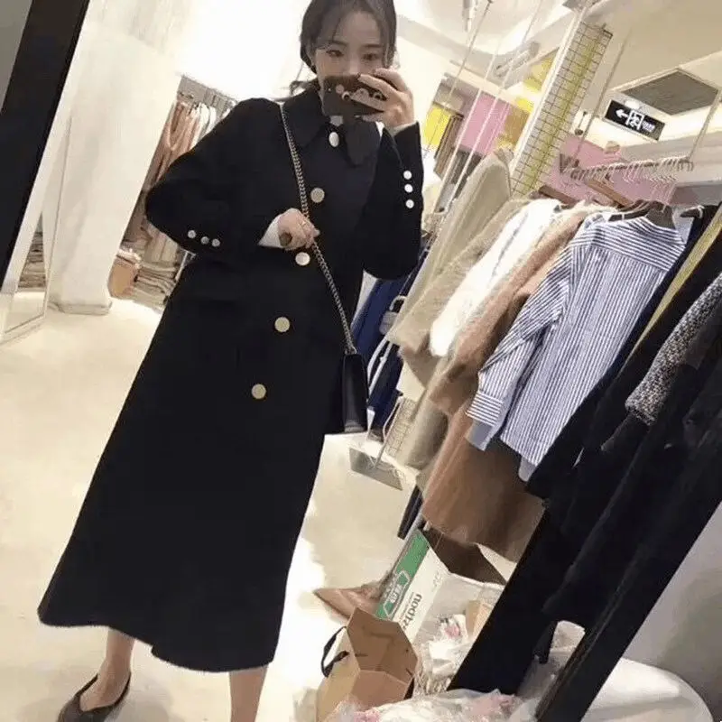thin Casaco Épais Hiver Nouvelle X51 Pardessus 2018 Section Chaud Laine Doublure Section Double Breasted Feminino Thick De Rembourré Manteau Automne Vestes Mode Femmes f11qt6ax