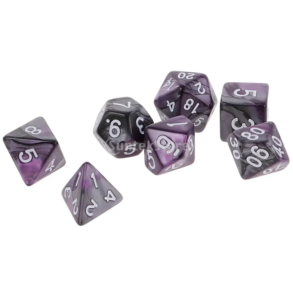 14pcs Two Colors Polyhedral Dices 16mm for Dungeons and Dragons Table Games