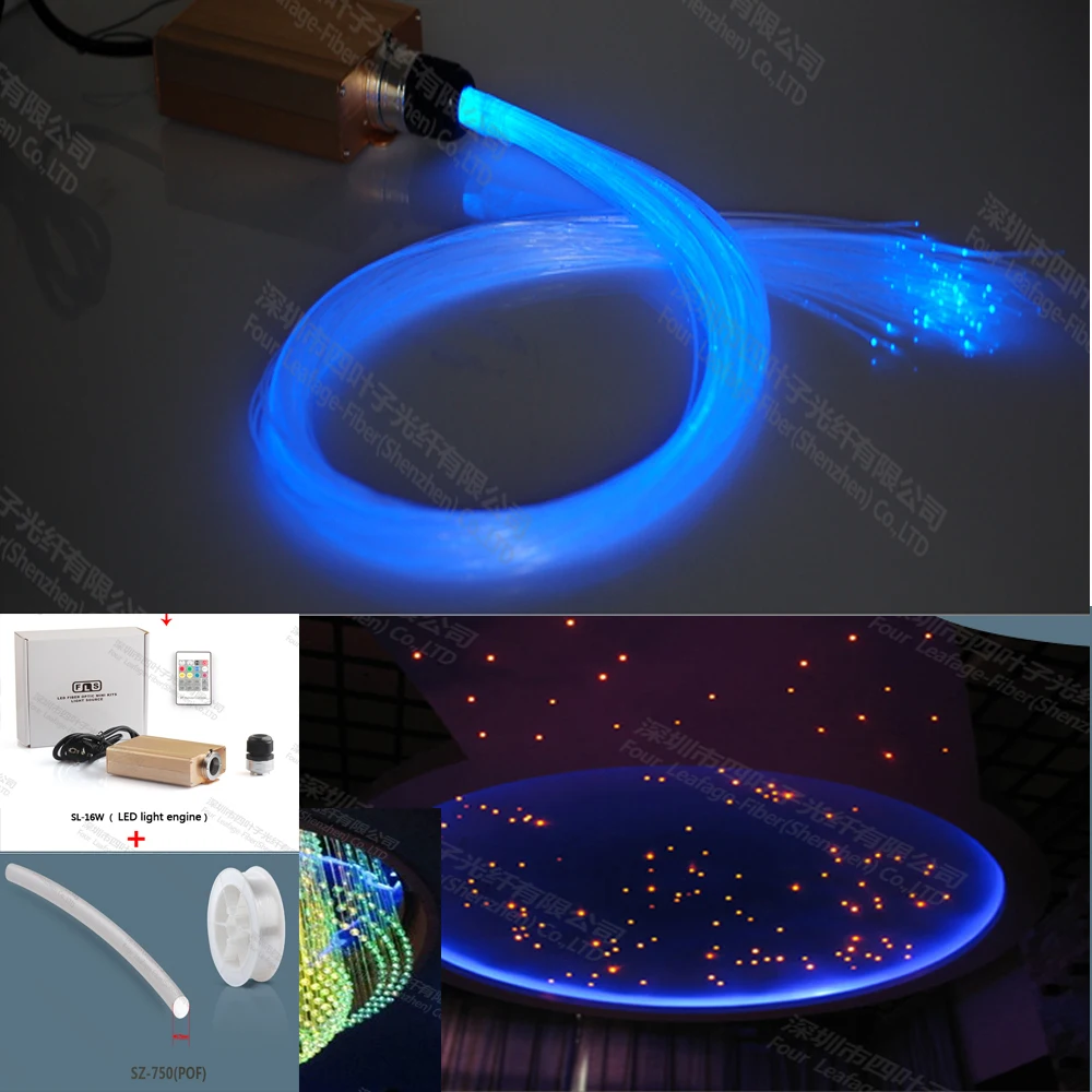 Us 37 61 On Sale Free Shipping Newly 175pcs 0 75mm 16w Diy Fiber Optic Starry Star Sky Effect Ceiling For Decoration In Optic Fiber Lights From