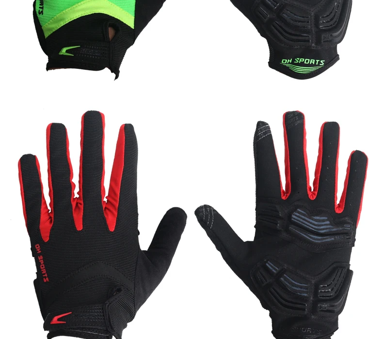 Абсолютно новые перчатки для велоспорта, полный палец, спортивные, противоударные, MTB, велосипед, перчатки для сенсорного экрана, мужские, женские, велосипедные, гелевые, длинные перчатки для пальцев