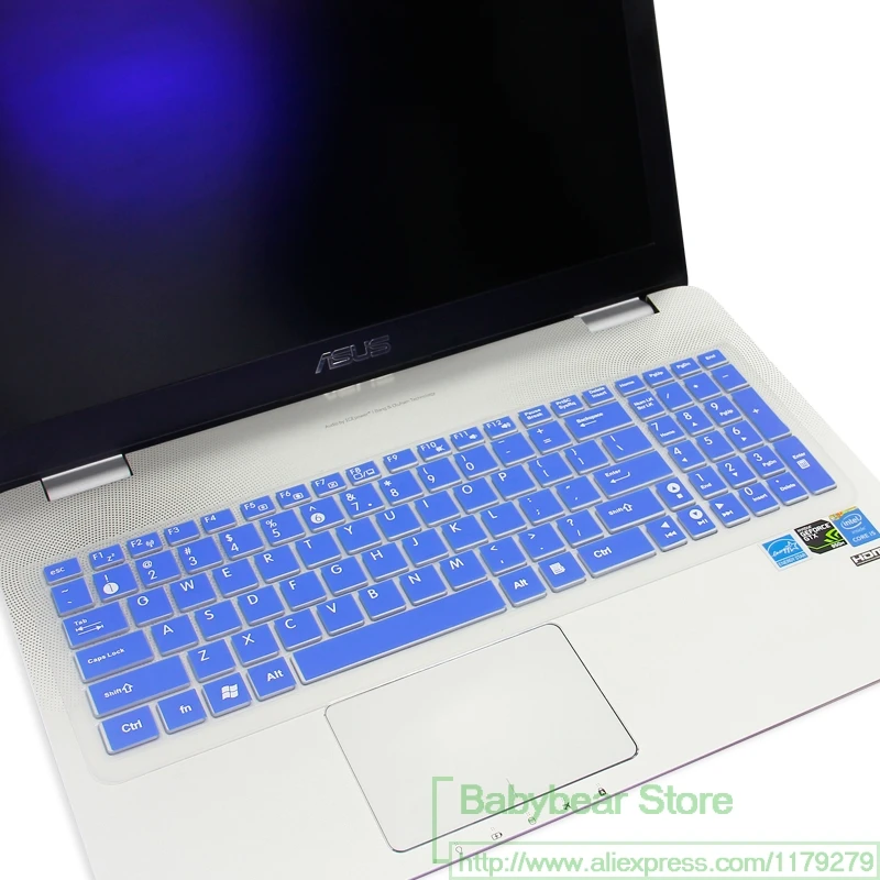 15 дюймов Силиконовая клавиатура для ноутбука Защитная крышка для Asus 15," K501UX K501UW Q504UA Q534UX Q524UQ GL502VY/VT GL551 GL552VW/JX - Цвет: blue