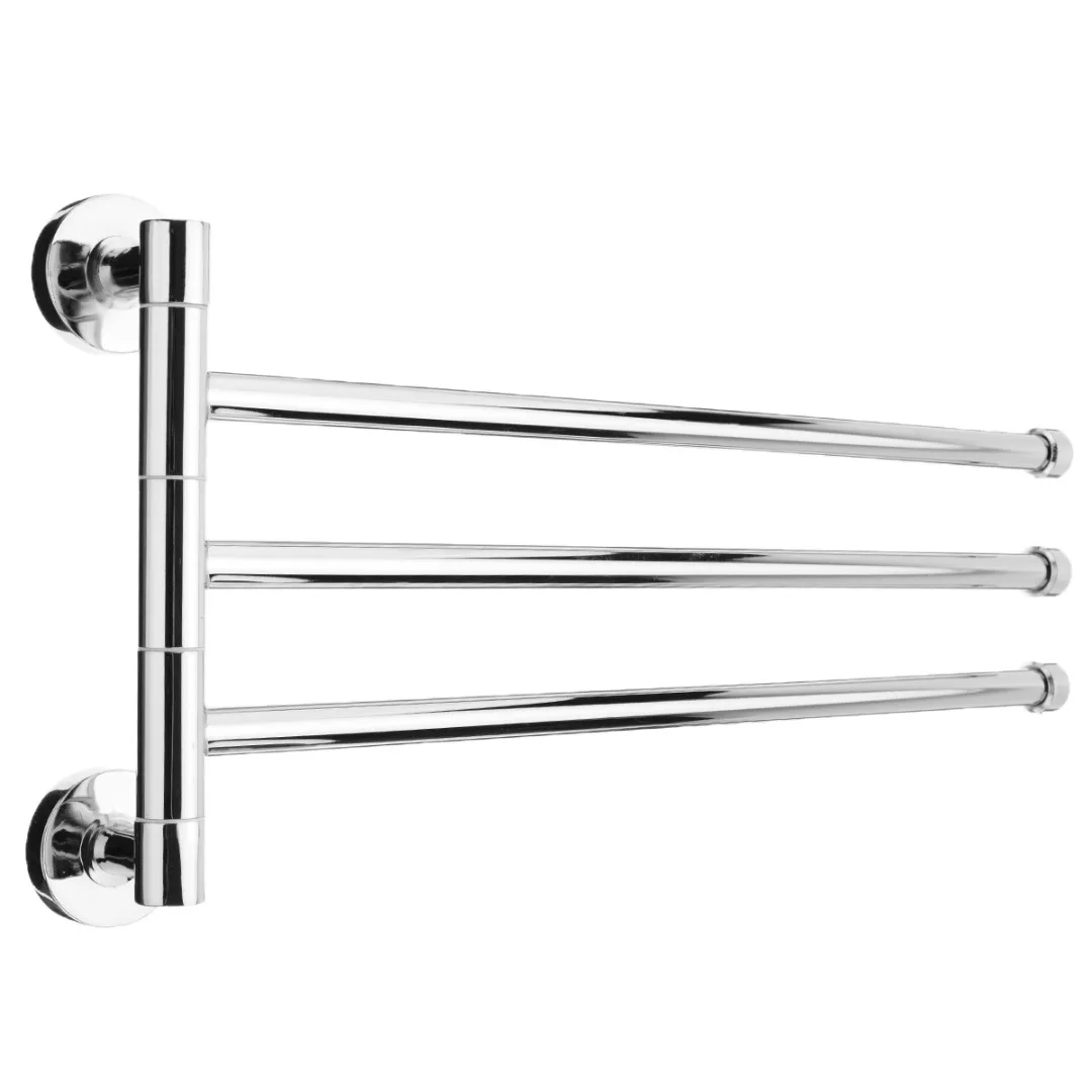 1pc Stainless Steel Swivel 2/3/4 Swing Arm Towel Holder Bar Rail Hanger Rack Wall Mounted For Bathroom