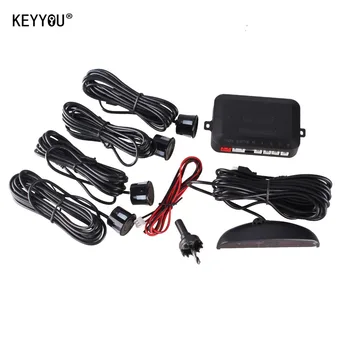 

KEYYOU 1Set Car LED Parking Sensor Kit Display 4 Sensors for all cars Reverse Assistance Backup Radar Monitor System