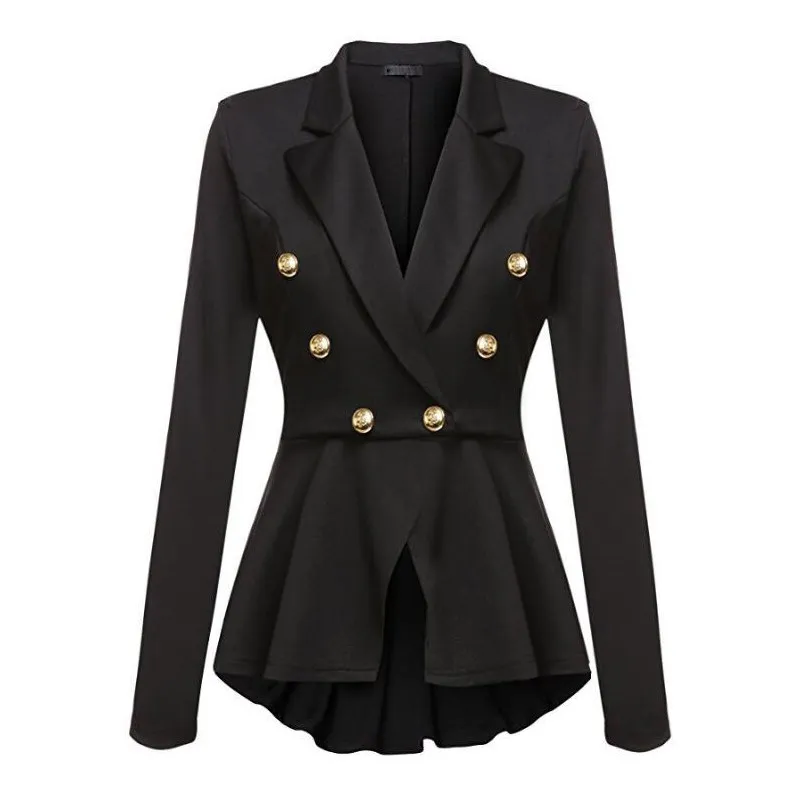 Для женщин Мода Тонкий куртки женские офисные куртка Женский Сплошной Кнопка элегантные пальто
