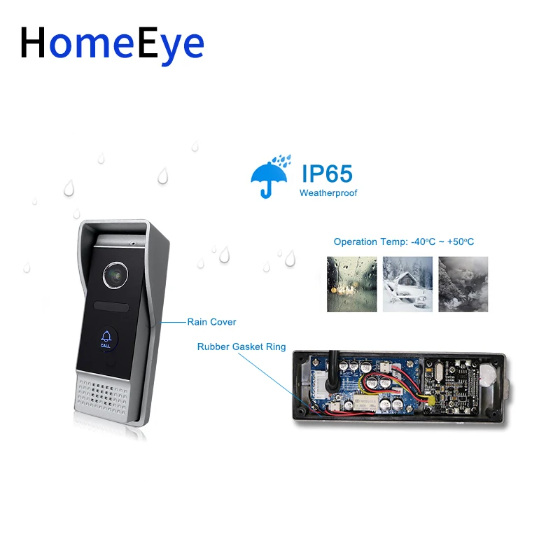 HomeEye 720P AHD Video Door Phone Video Intercom Home Access Control System Motion Detection Customize Ringtone DoorBell Speaker