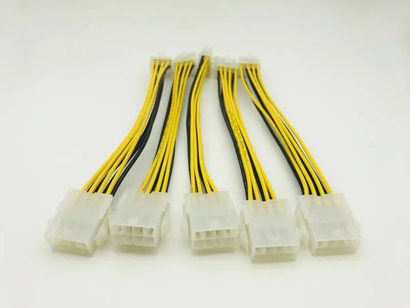 5PCS Cable 20cm 8Pin Male to 8Pin Female PC CPU Power Supply Extension Cable Cord Connector Adapter for BTC Miner Mining