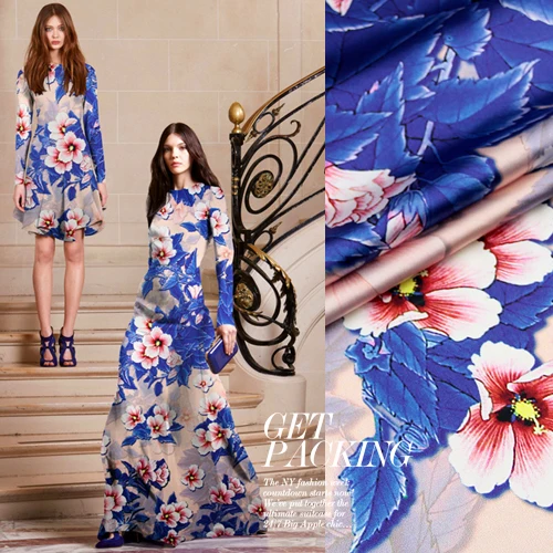 

SP236 Pure Silk/Hibiscus Rosa-sinensis/Silk Fabric Mulberry Silk Elastic Print 93% Silk 7% Spandex/Width1.31yd Thickness 19mm