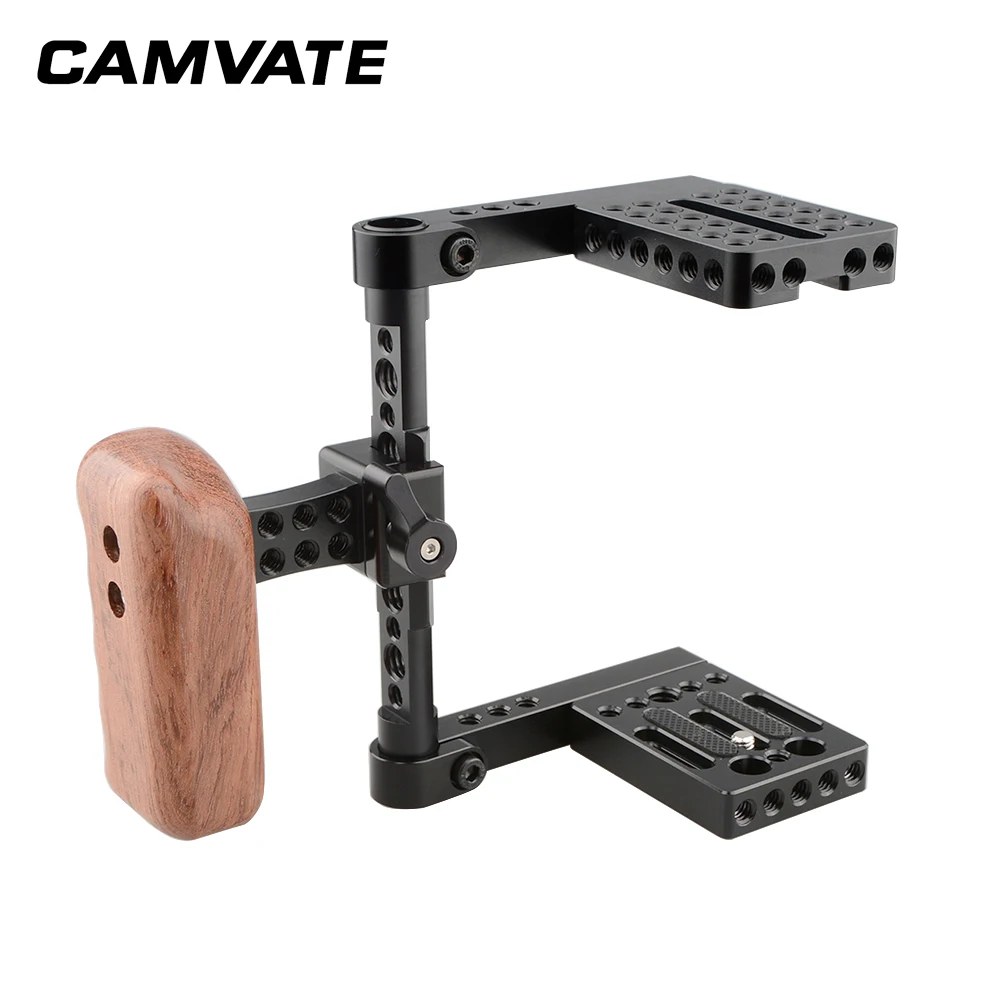 

CAMVATE Compact Camera Half Cage Rig With NATO Left Handle Wooden Grip C2053