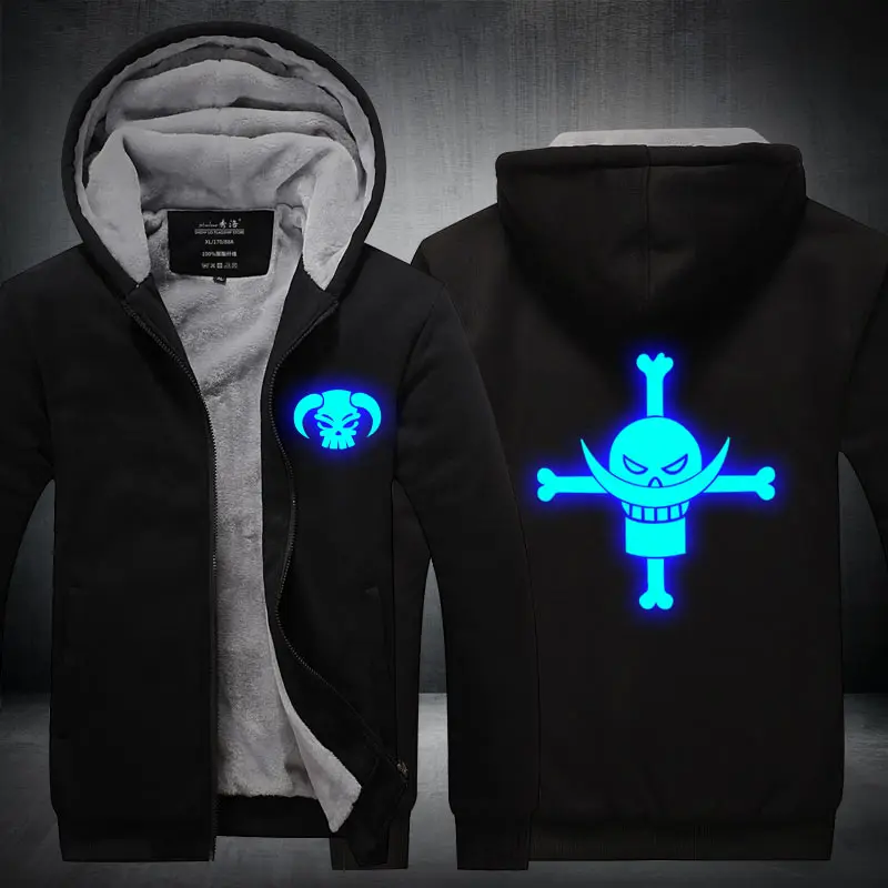

Fans Made One Piece Edward Newgate Winter Hoodie Monkey D. Luffy At Night Zip Up Hoodies Hooded Cosplay Sweatshirts