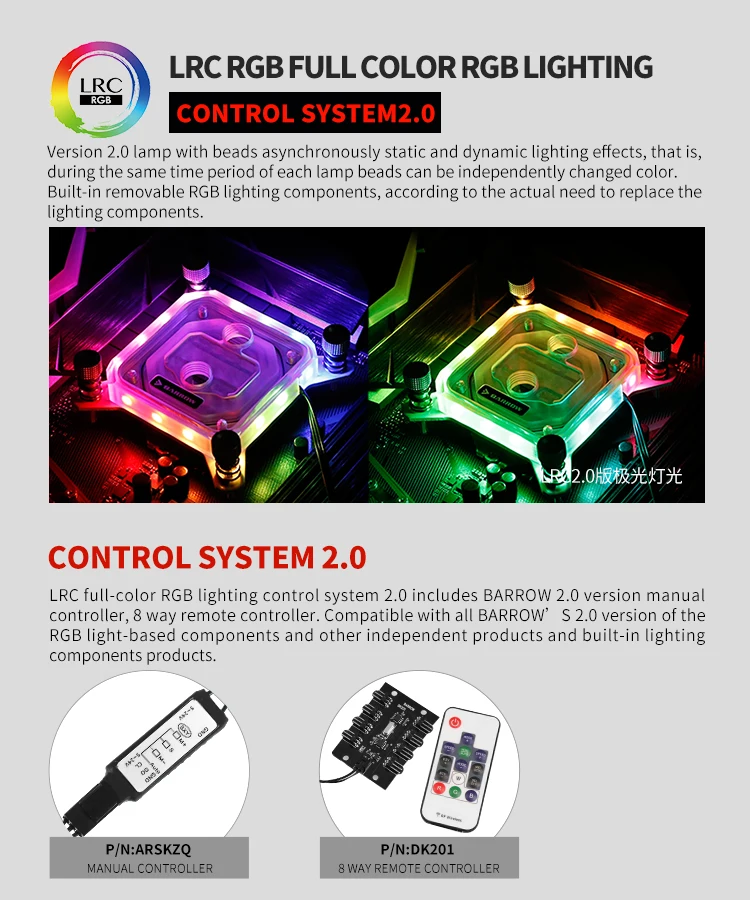 بارو وحدة المعالجة المركزية كتلة المياه استخدام ل إنتل LGA1150 1151 1155 1156 المقبس RGB ضوء متوافق 5 فولت GND 3PIN رأس في اللوحة النحاس