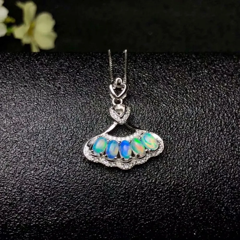 

shilovem 925 sterling silver Natural opal Pendants fine Jewelry Customizable women trendy wedding new wholesale yhz030501ago