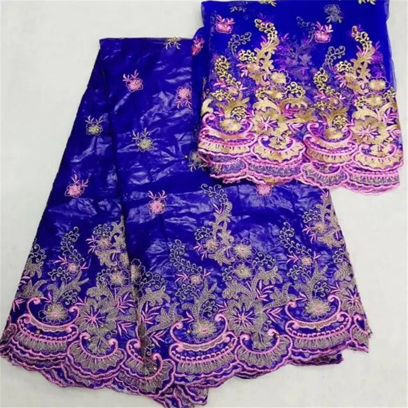 

Royal blue 2018 latest fashion style guinea brocade fabric jacquard Africa bazin riche Getzner set fabric in Africa