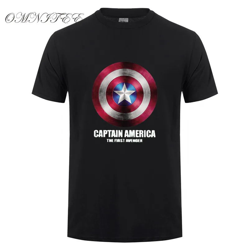 

Fashion Captain America T Shirt Men Short Sleeve Cotton T Shirts Super Hero Captain America Men Clothing Tops
