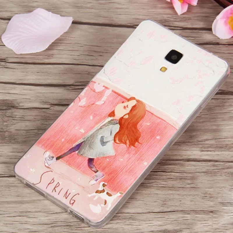 For Xiaomi MI 4 Case MI 4W Cat 3D Landscape Soft TPU Cover for Fundas Xiaomi MI4W Case MI4 M4 Silicone Cartoon Animal M 4 5.0''