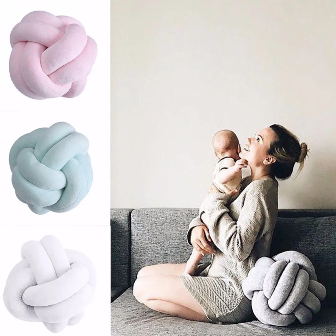 Creative Soft Knot Cushion Knotted Ball Pillow Home Sofa Office Decor Pillow