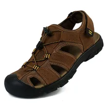 28-67 Большой Размеры Лето Сандалии для девочек Мужские туфли из натуральной кожи Для мужчин летние сандалии Мужская обувь Повседневное темно-коричневый светло-коричневый цвета хаки