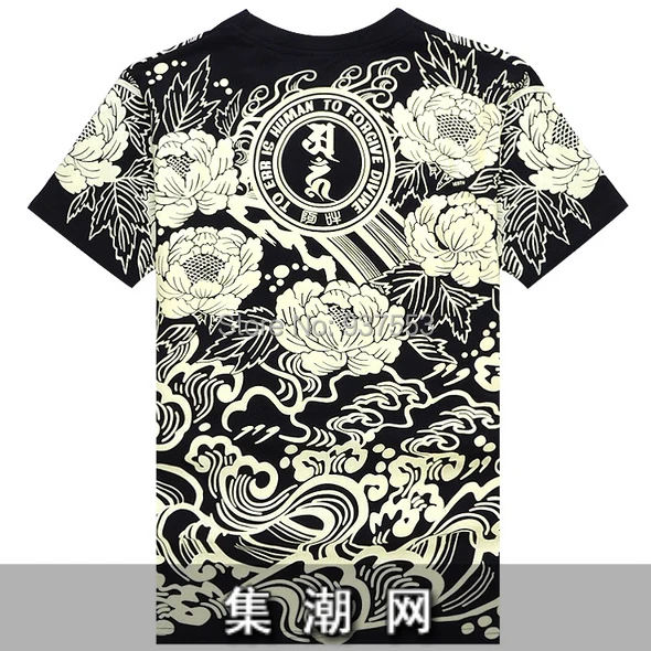 flower brm male short sleeve t shirt lotus lion tattoo japan 2015 flower brm male short sleeve t shirt lotus lion tattoo japan 2015