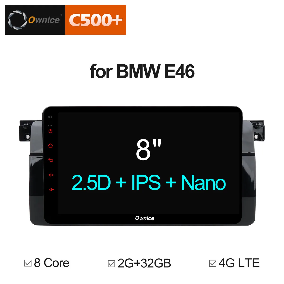 Ownice C500 + G10 Android 8 1 2 Din Восьмиядерный автомобильный DVD Navi плеер для BMW E46 M3 с GPS Радио RDS