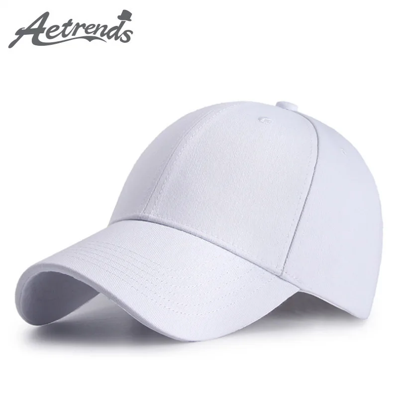 [AETRENDS]White baseball hats wool full a hat men snapback caps women's