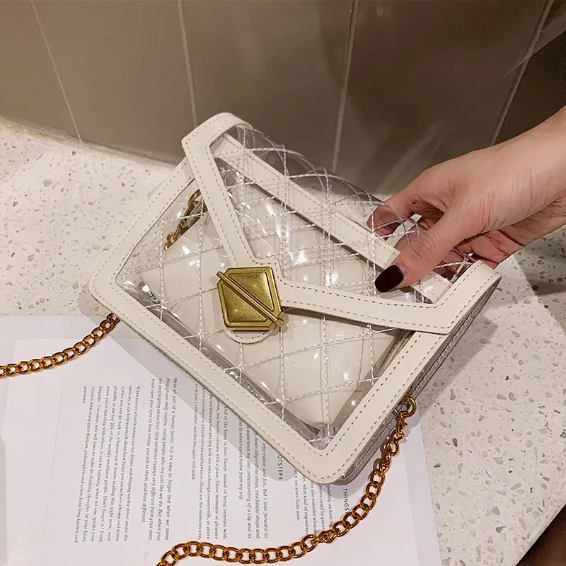 

Summer Transparent Jelly Bag Crossbody Bags For Women 2019 Quality PVC Luxury Handbags Designer Ladies Beach Clear Shoulder Bag