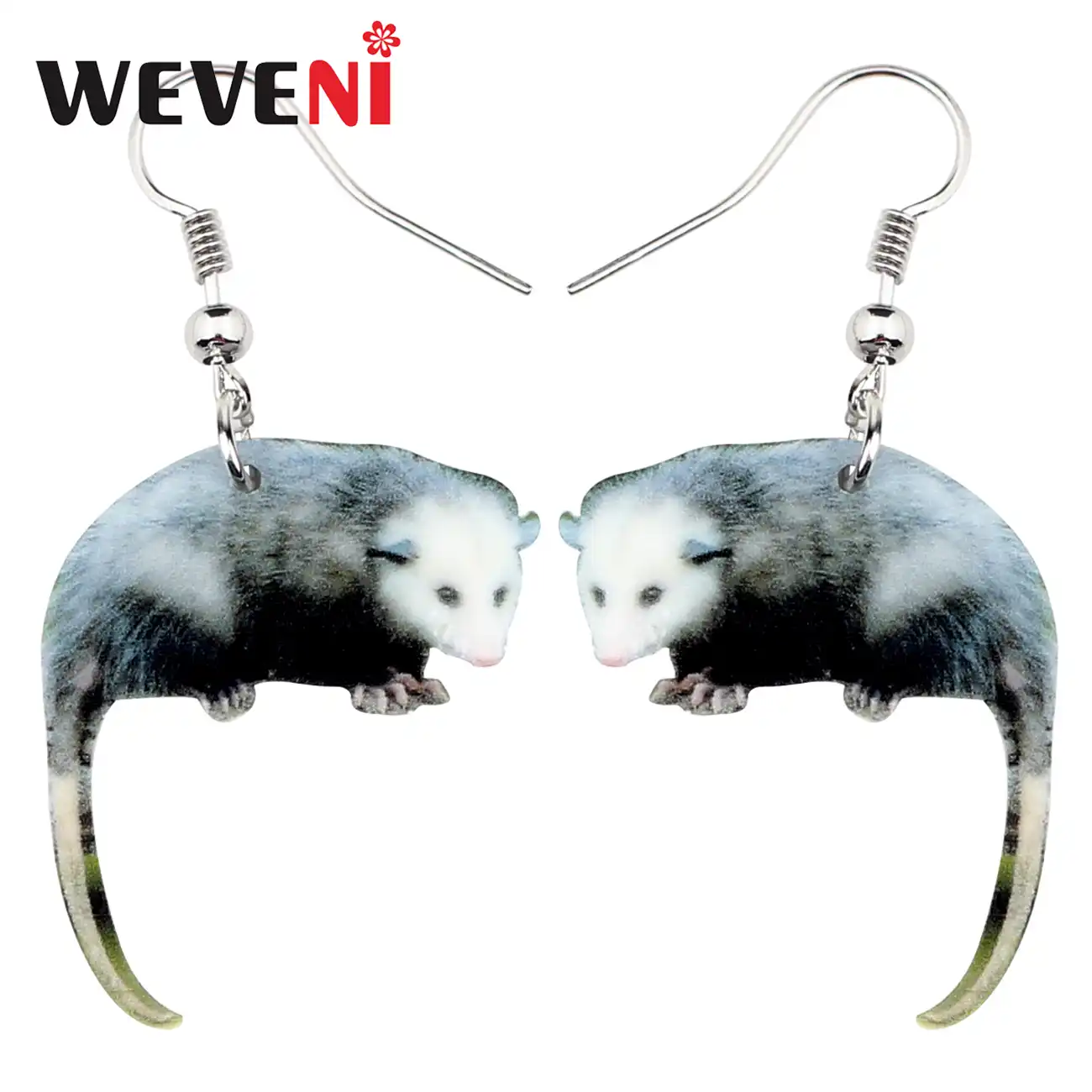 Gambá WEVENI Acrílico Selvagem Brincos Gota Dangle Animal Bonito Encantos Acessórios Jóias Para Mulheres Meninas Presente Brincos Atacado